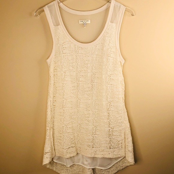 Rag & Bone Cream Lined Open Weave Tunic - Picture 1 of 8